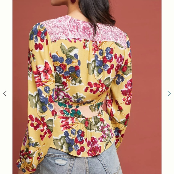 Anthropologie Meadow Rue Wrap Blouse Sz. 00 - Picture 2 of 3